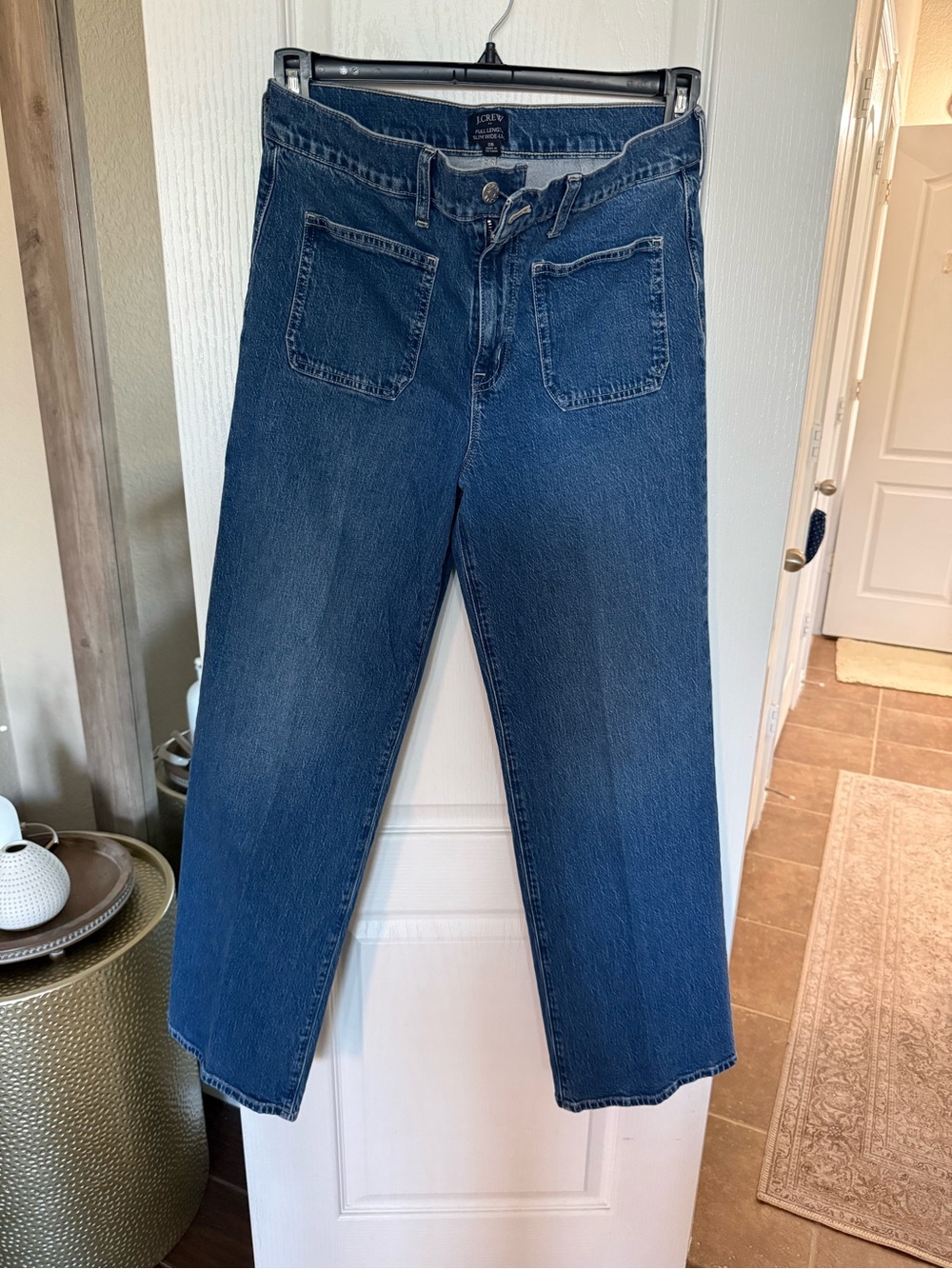 J. Crew Slim Wide Leg Jeans in Dark Blue Wash